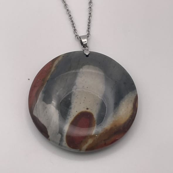 Collier rond en jaspe océan
