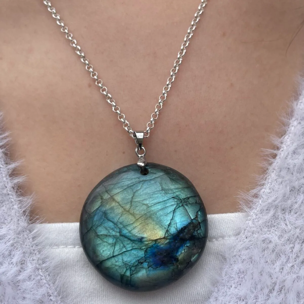 Collier rond en Labradorite