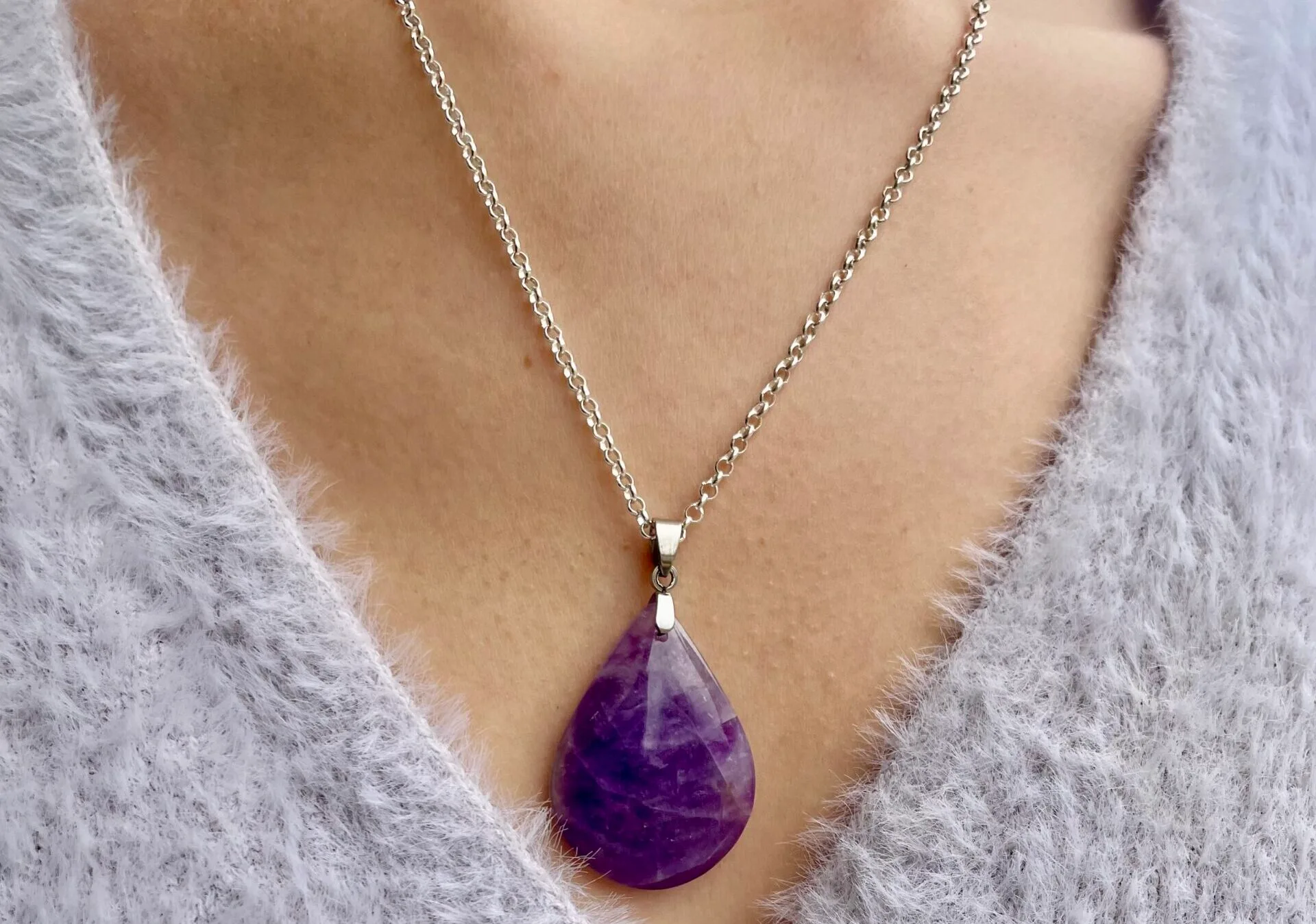 Pendentif en Améthyste (goutte)