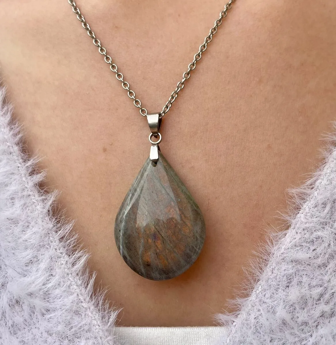 Pendentif en Labradorite (goutte)