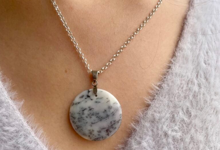 Pendentif en Agate Dendritique (ovale)