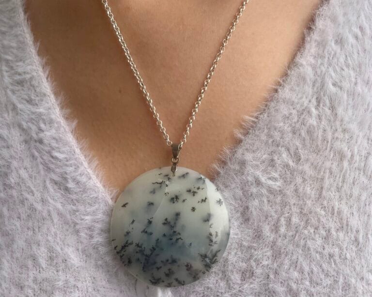 Pendentif en Agate Dendritique (ovale)