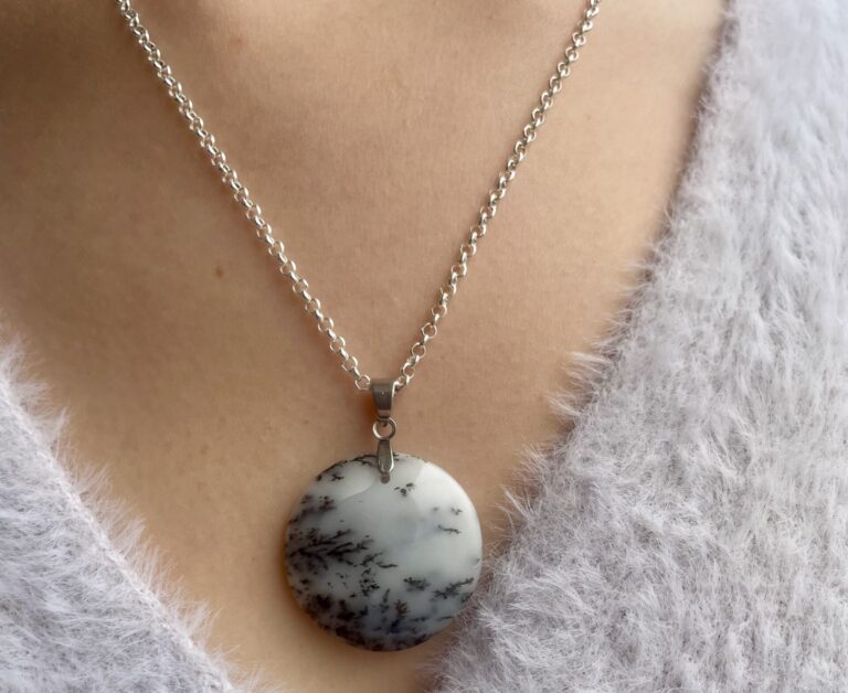 Pendentif en Agate Dendritique (ovale)