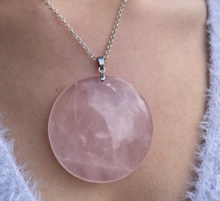 Pendentif en Quartz rose (rond)