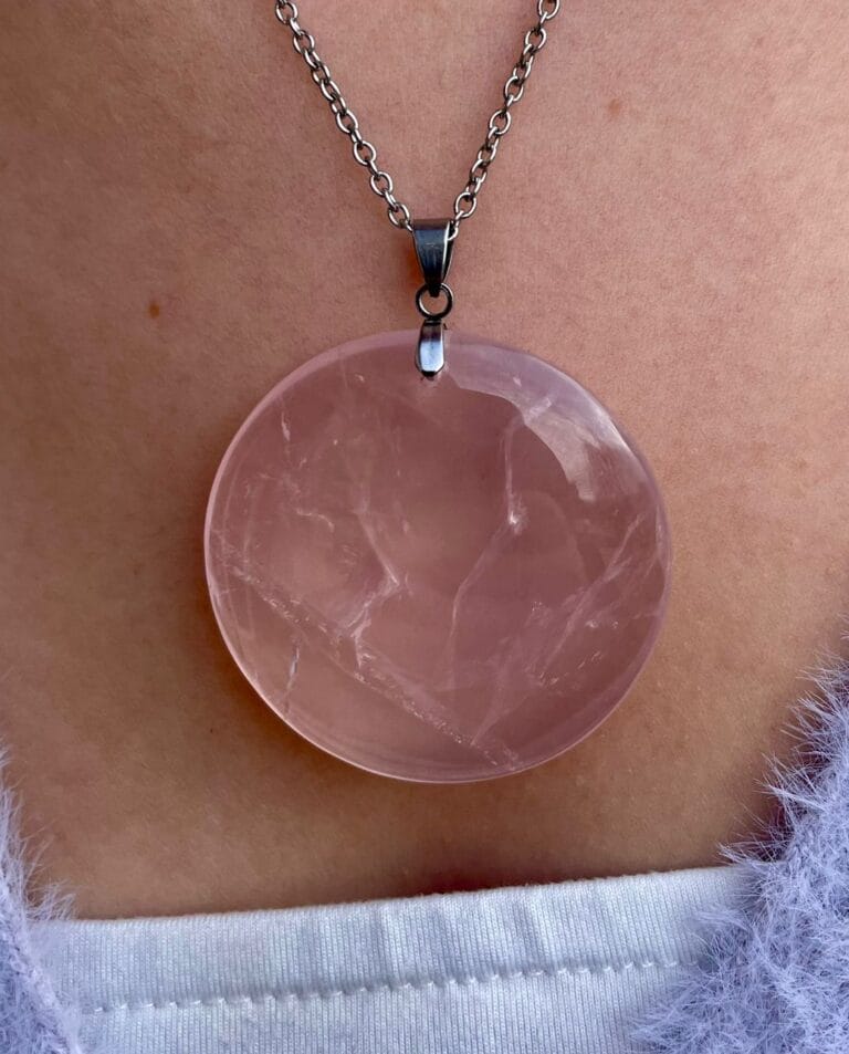 Pendentif en Quartz rose (rond)