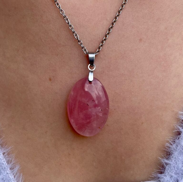 Pendentif Quartz rose (ovale)