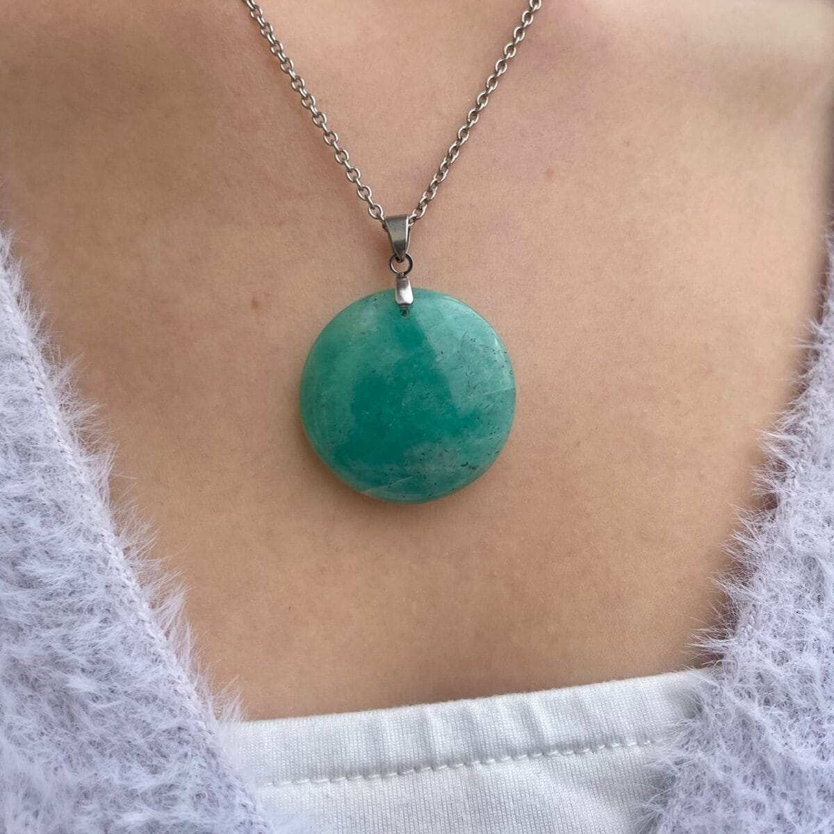 Pendentif en Amazonite (rond)