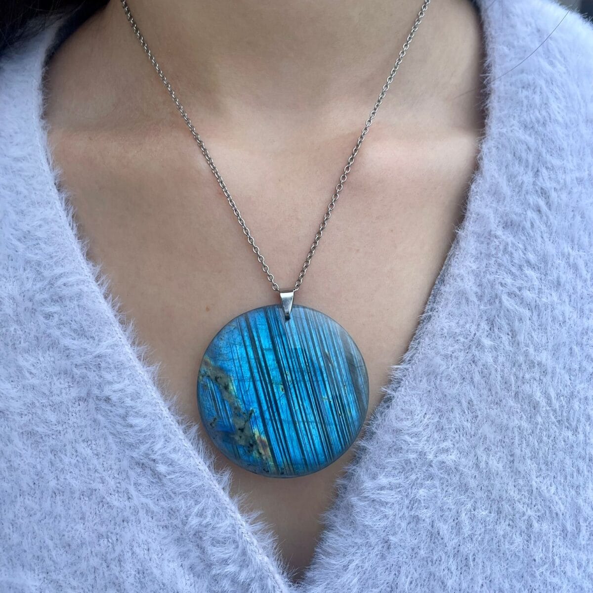 Pendentif en Labradorite (rond)