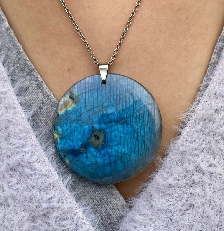Pendentif en Labradorite (rond)