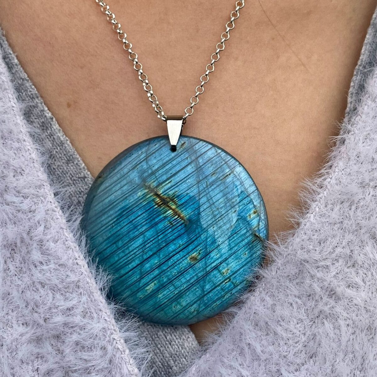 Pendentif en Labradorite (rond)