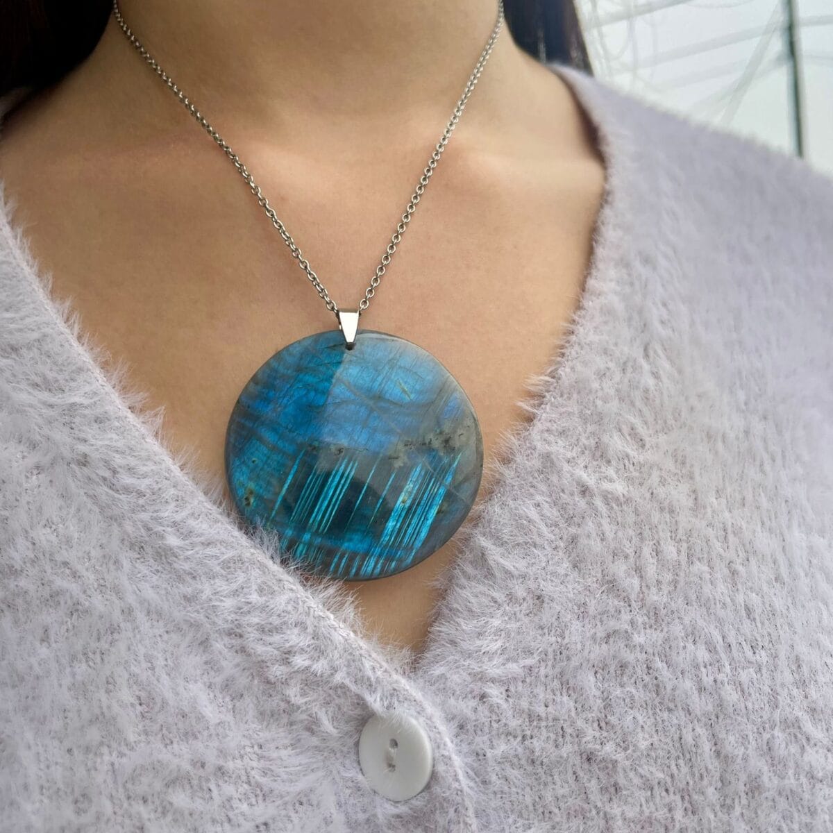 Pendentif en Labradorite (rond)