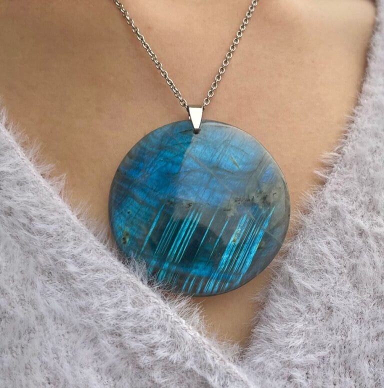 Pendentif en Labradorite (rond)