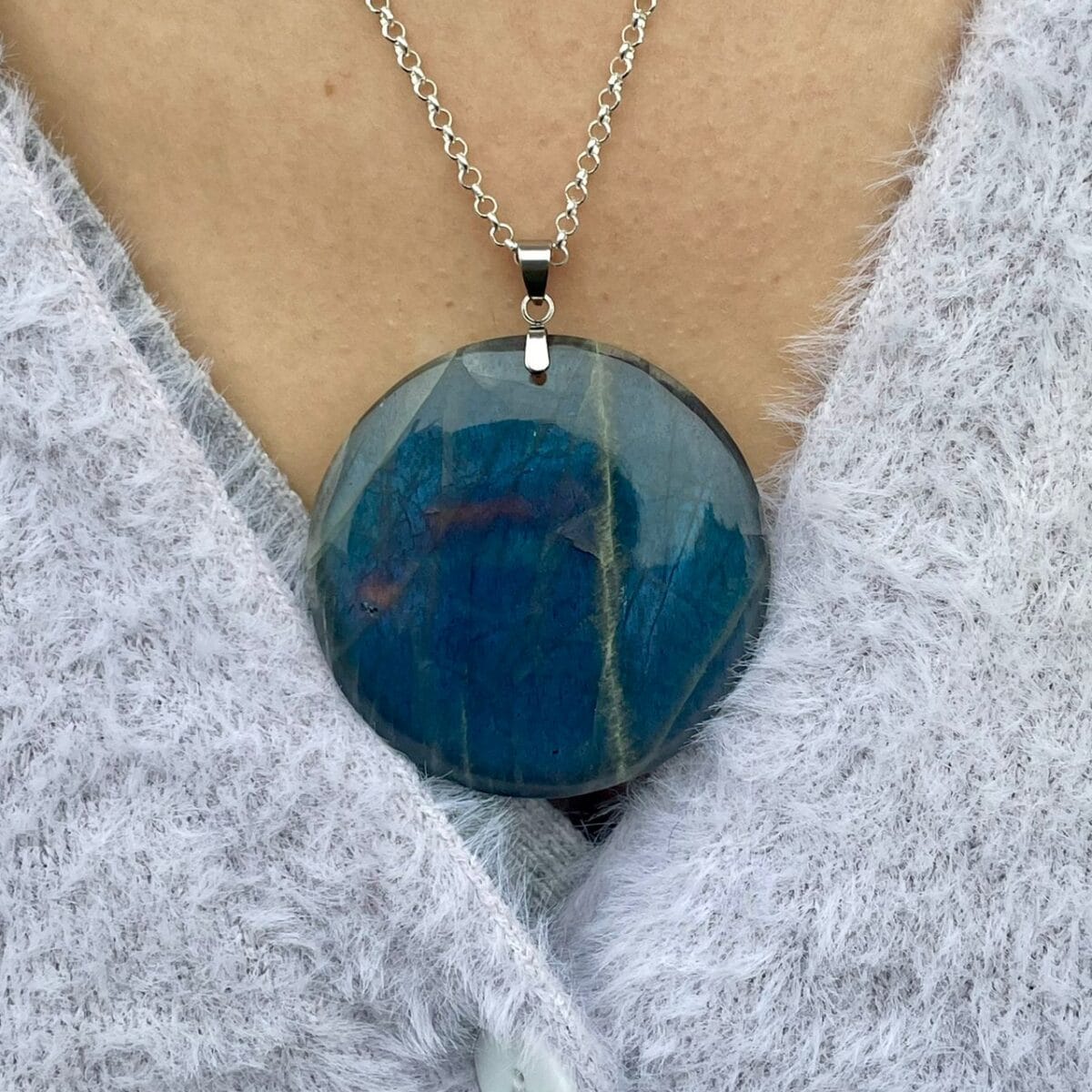 Pendentif en Labradorite (rond)