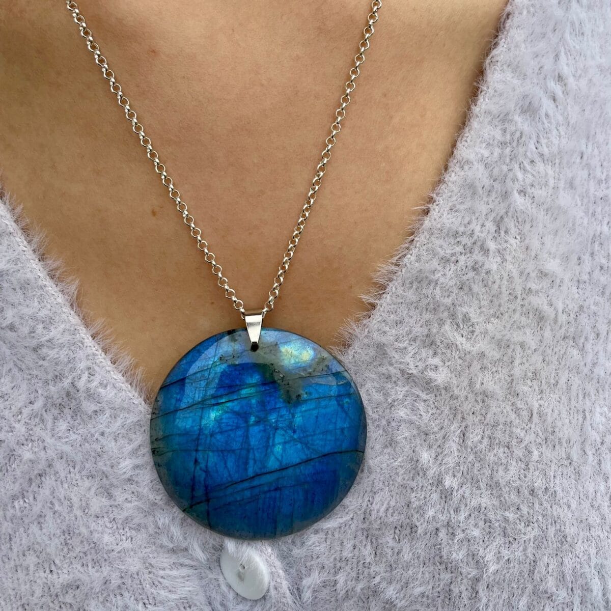 Pendentif en Labradorite (rond)