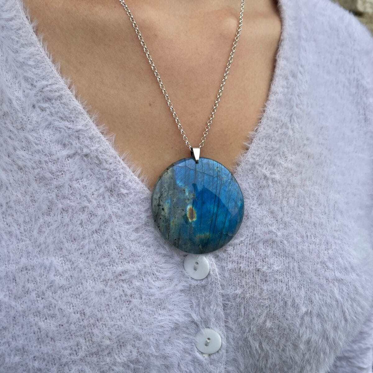 Pendentif en Labradorite (rond)
