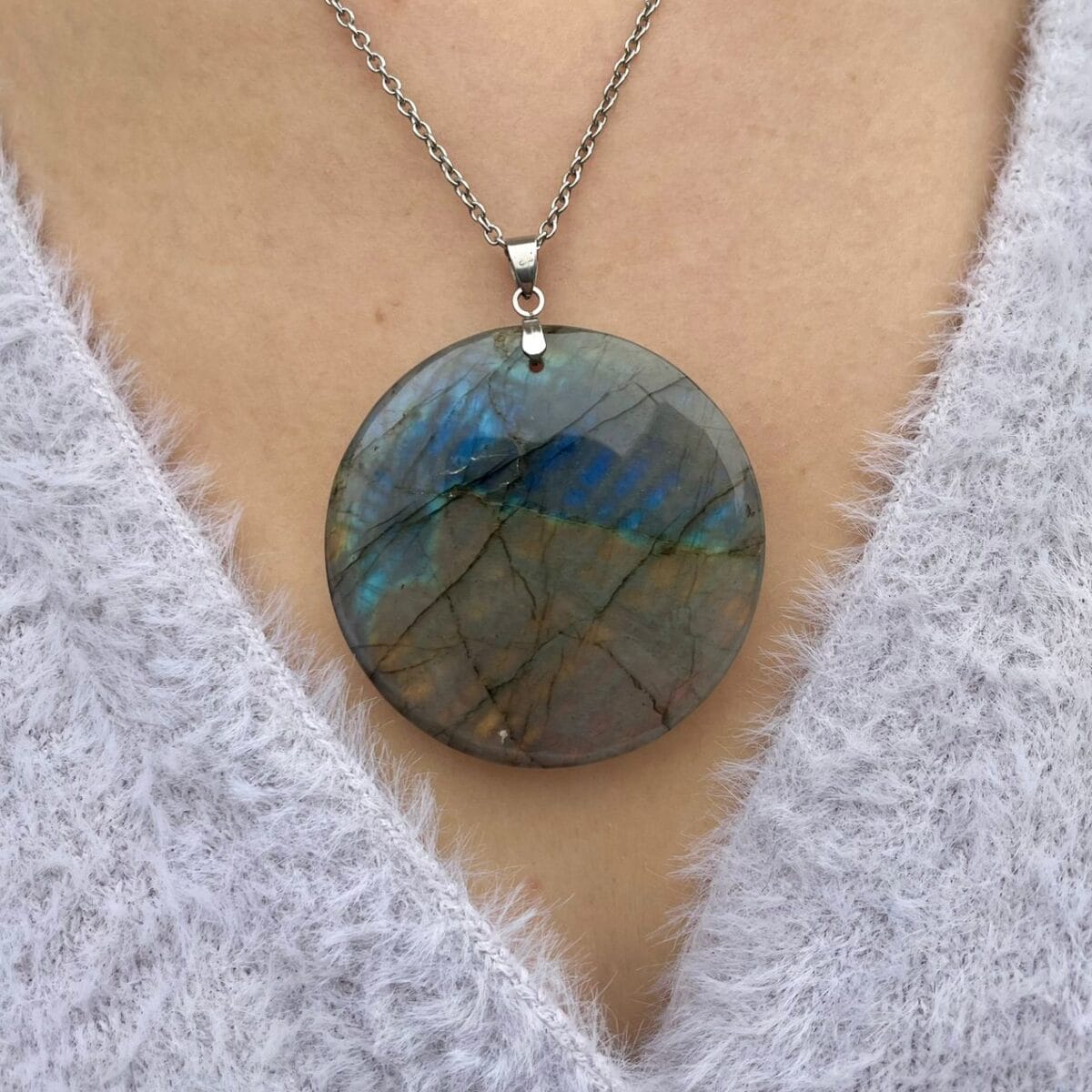Pendentif en Labradorite (rond)