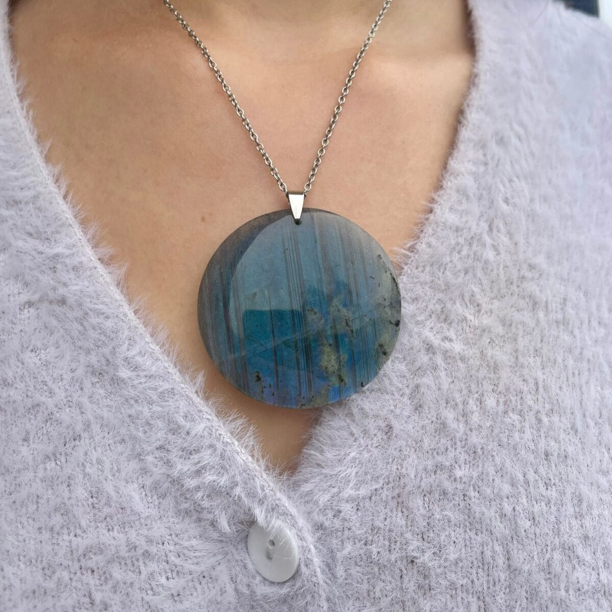 Pendentif en Labradorite (rond)