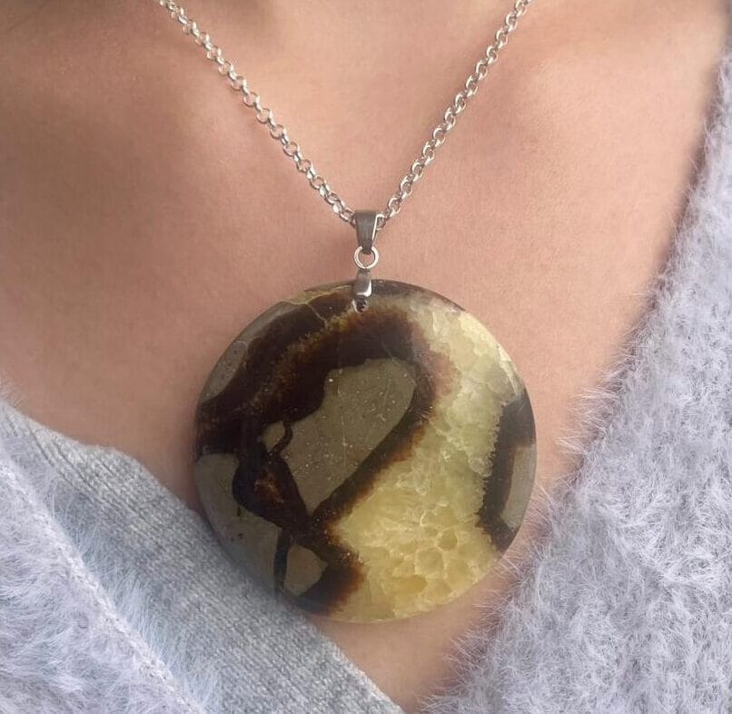 Pendentif en Septaria jaune