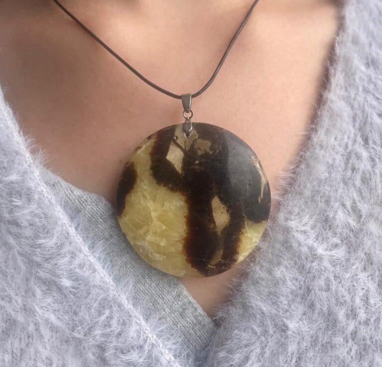 Pendentif en Septaria jaune