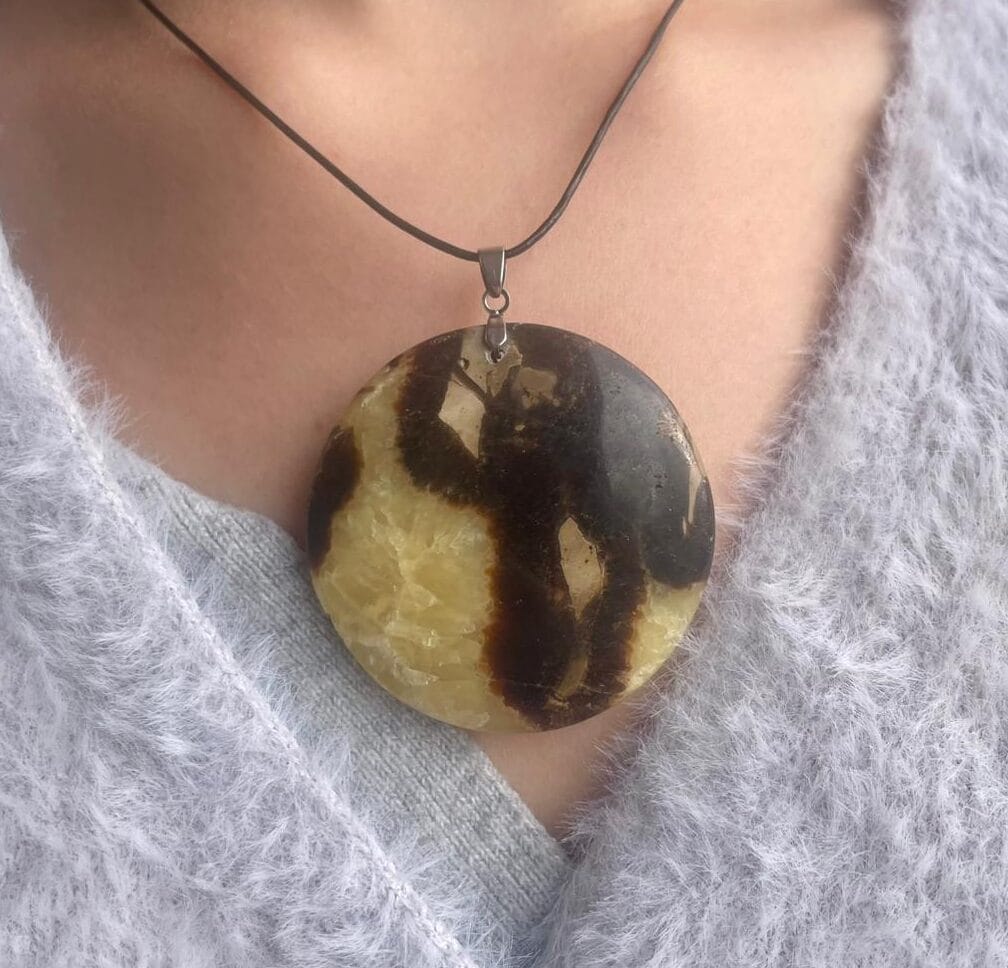 Pendentif en Septaria jaune
