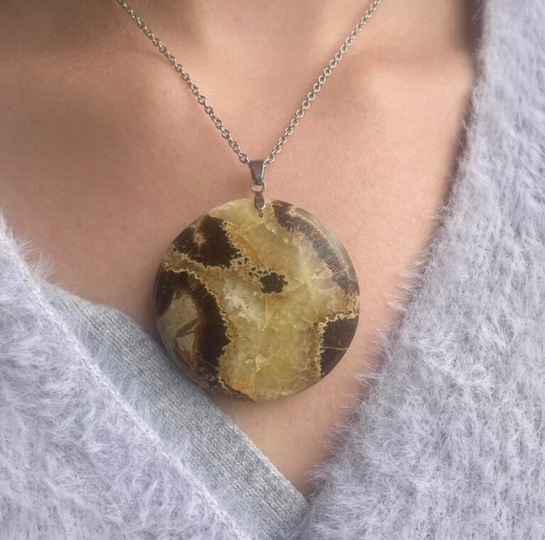 Pendentif en Septaria jaune