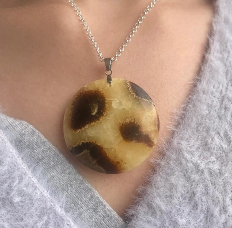 Pendentif en Septaria jaune