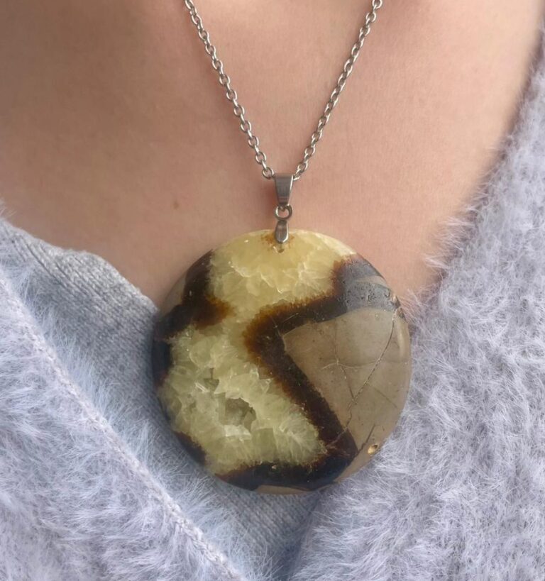 Pendentif en Septaria jaune