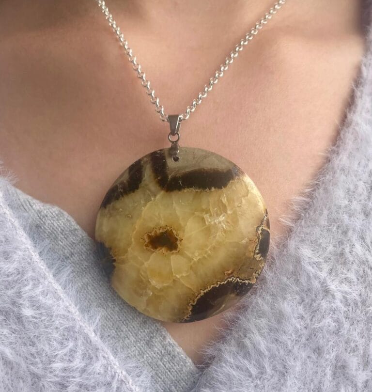 Pendentif en Septaria jaune