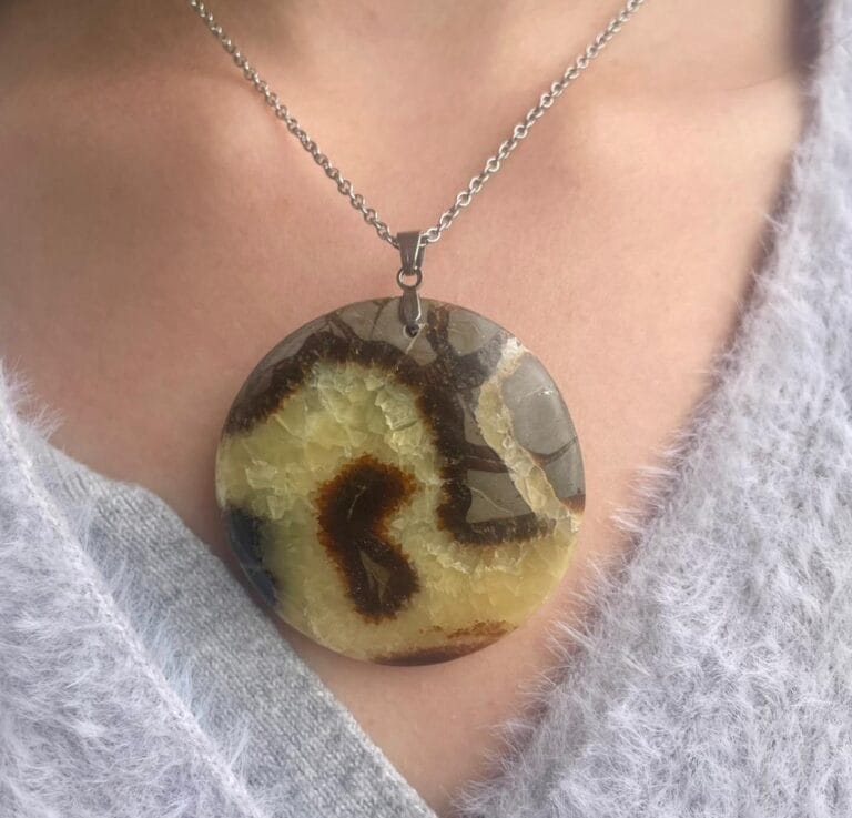 Pendentif en Septaria jaune