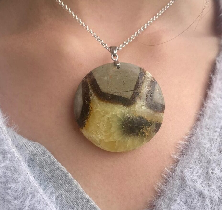 Pendentif en Septaria jaune