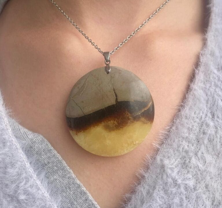 Pendentif en Septaria jaune