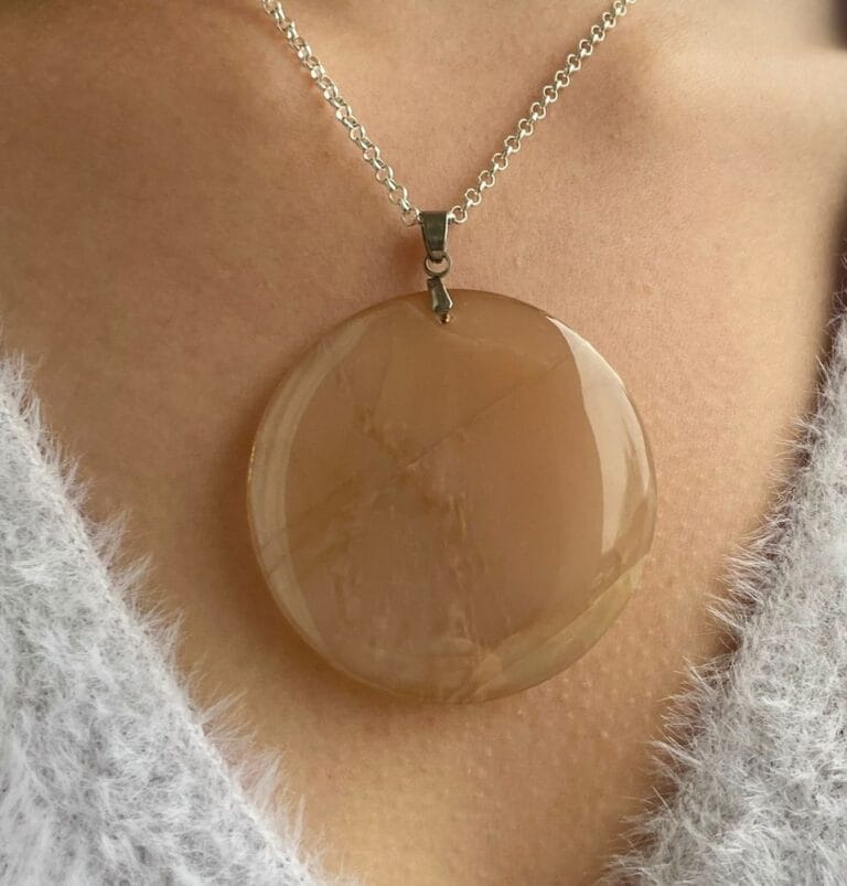 Pendentif en Pierre de Lune orange