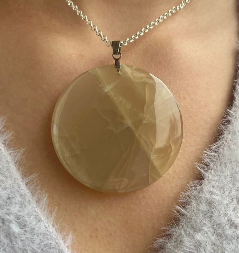 Pendentif en Pierre de Lune orange