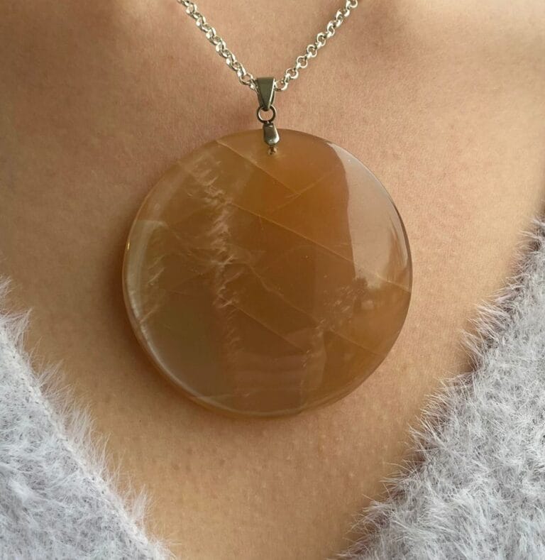 Pendentif en Pierre de Lune orange