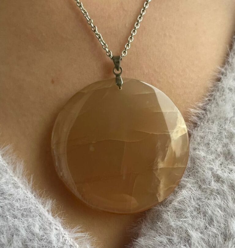 Pendentif en Pierre de Lune orange